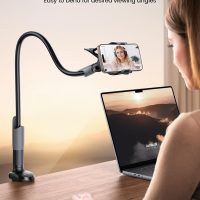 Lamicall Gooseneck Phone Holder for Bed - Cell Phone Mount Clamp Clip, Flexible Long Arm, Overhead Mount for Desk Headboard Bedside, for iPhone 16 Pro Max, 15 Pro Max, 14 Plus, 13 Mini & 4-7" Phone - Image 2