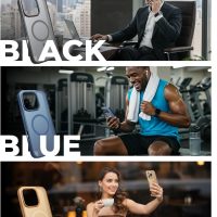 LISEN 3-Pack Magnetic Shockproof for iPhone 16 Pro Case Slim [Fit for MagSafe][Military Grade Drop Protection] Translucent Matte Phone Case for i Phone 16 Pro, Black, Brown, Blue - Image 2