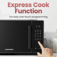 Chefman Countertop Microwave Oven 0.9 Cu. Ft., 900 Watts with 10 Power Levels, 6 Cooking Presets with One-Touch Express Cook, Eco Mode, Child Safety Lock, & Mute Button - Black - Image 5