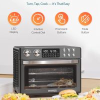28QT Air Fryer Toaster Oven Combo, Large 12-in-1 Convection Countertop Oven with Next-Gen HeatWave Convection, 3-Layer Cooking, Rotisserie for Chicken, Fits 11" Pizza, Full Accessories, Sparkle Black - Image 7