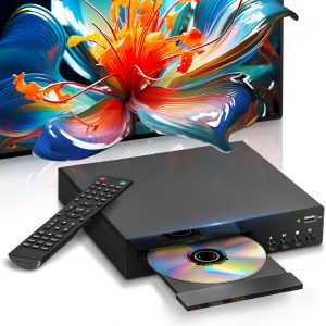 DVD Players for TV with HDMI, All Region Free DVD Player for Smart TV, HDMI and RCA Cables & Remote Included, USB Input, PAL/NTSC, Up-Convert to 1080P