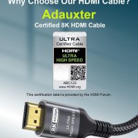Certified 10K 8K HDMI 2.1 Cable 10 FT, 48Gbps Ultra High Speed HDMI Cable with Ethernet 4K 240Hz 165Hz 144Hz 120Hz 8K60Hz eARC HDCP2.3 HDR10+ PC Laptop TV Monitor Projector - Image 2