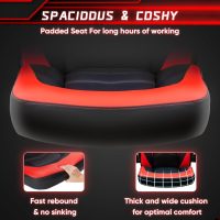 OLIXIS Computer Gaming Desk Chair - Big and Tall Ergonomic Comfy Lumbar Support with Flip-up Armrest and 360° Swivel Wheels, PU Leather Height Adjustable, for Home and Office, Red - Image 7