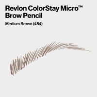 Revlon ColorStay Micro Eyebrow Pencil with Built In Spoolie Brush, Infused with Argan and Marula Oil, Waterproof, Smudgeproof, 454 Medium Brown, 0.003 oz - Image 2