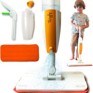 Quiggly Toy Spray Mop for Kids - Toddler Cleaning Set with Real Water Sprayer - Montessori Cleaning Set Mini Sweeper - Educational and Fun Kids Mop - Squeeze and Spray