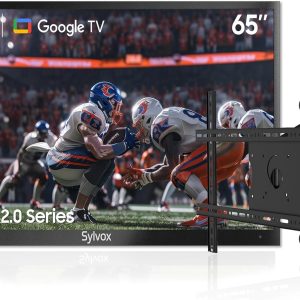 SYLVOX 65 inch Outdoor TV with Wall Mount, 4K, HDR 10, Weatherproof,1000nits, Voice Assistant Remote, for Partial Sun Area(Deck Pro 2.0, Latest Model)