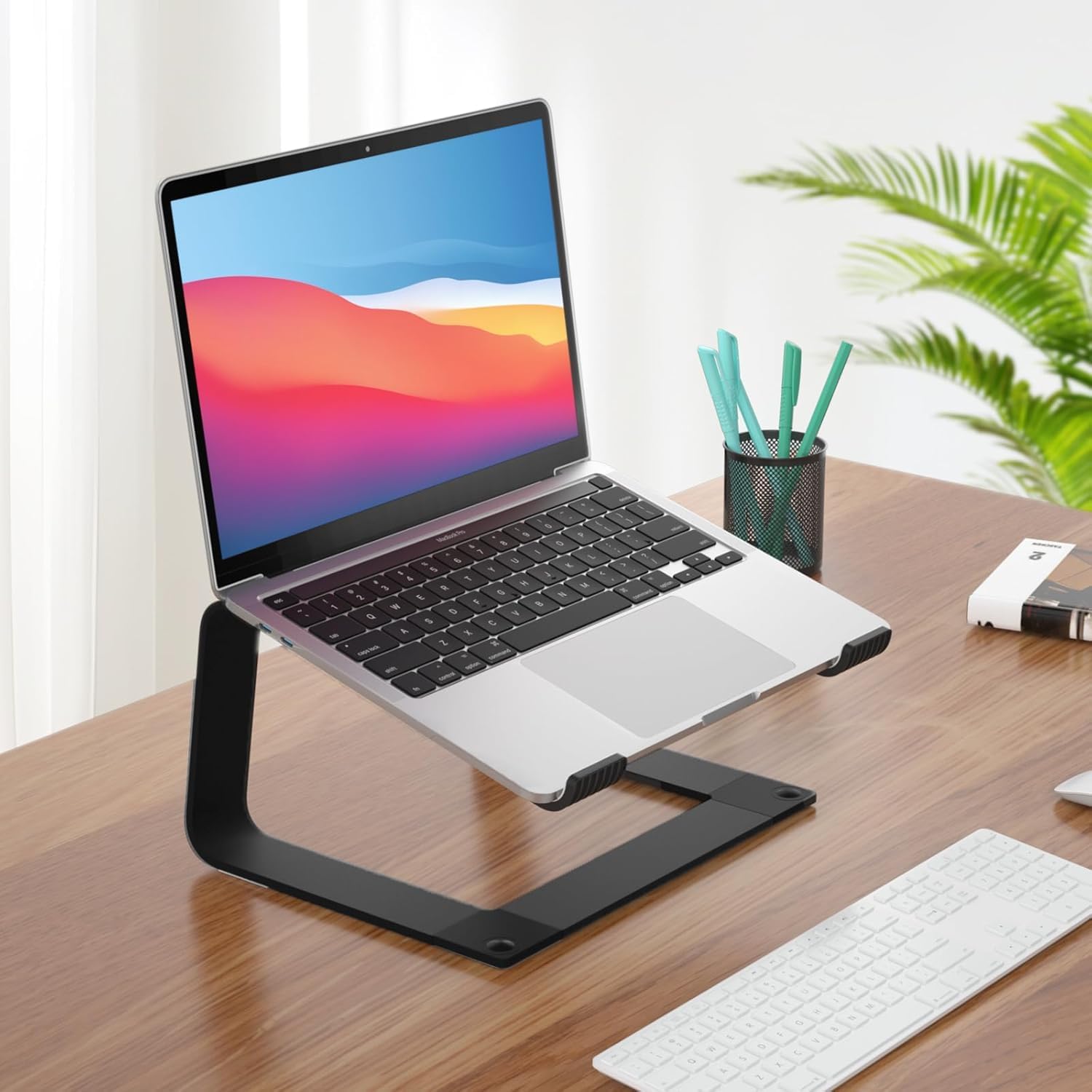 Laptop Stand for Desk Detachable Aluminum Computer Riser Portable Metal Notebook Holder Compatible with MacBook Air, Pro, Dell, HP, Lenovo and All 10-16" Laptops, Black - Image 6