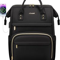 LOVEVOOK Laptop Backpack,15.6 Inch Professional Womens Purse Computer Bag Nurse Teacher Backpack,Waterproof College Work Bags Carry on Travel Back Pack with USB Port,Black - Image 7