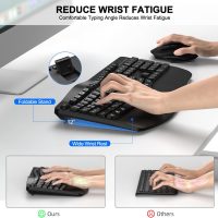 Wireless Keyboard and Mouse Combo, 2.4G Full Size Wave Keys Ergonomic Keyboard with Wrist Rest and 3-Level DPI Adjustable Wireless Ergonomic Mouse for Windows, Mac OS Desktop/Laptop/PC(Black) - Image 3
