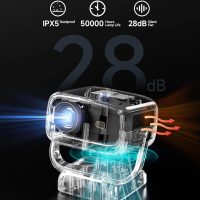 【500ANSI & Dustproof】Projector with WiFi 6 and Bluetooth, Native 1080P Smart Portable Movie Projector for Outdoor Use, Mini Room Projector 4K Support, Video Projector Compatible with Phone PC TV Stick - Image 5