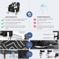 MTWML Hook On High Chair with Tray,Portable Baby High Chair That Attaches to Table,Clip On Fast Table Seat for Babies and Toddlers.Baby Feeding Seat for Dining Tables and Counter(Stripe-Black) - Image 6