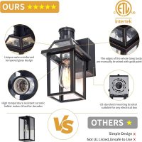 Porch Lights with GFCI Outlet, Dusk to Dawn Outdoor Lights with Outlet, 3 Lighting Modes Exterior Light Fixture Waterproof, Outside Lights for House Front Door Patio Garage - Image 6