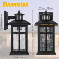 Motion Sensor Outdoor Wall Lights 2 Packs- Updated Dusk to Dawn Outdoor Lighting, Exterior Light Fixtures with E26 Sockets & Tempered Glass, Wall Mounted Black Waterproof Outdoor Lights for House - Image 4