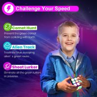 Rechargeable Game Handheld Cube - 15 Fun Brain & Memory Game with Score Screen - Christmas Easter Birthday Gifts for Boys Girls Ages 6-12+ Years Old - Toy Gift Idea for Kids Teens (Black) - Image 4