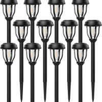 DERAYSION 12 Pack Solar Lights Outdoor, Solar Pathway Lights Auto On/Off Waterproof Garden Landscape Lighting for Path, Yard, Walkway, Driveway Decor - Image 2