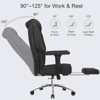 VECELO Big and Tall Office Chair 400lbs, Mesh High Back Computer Chair with Foot Rest, Ergonomic Desk Chair with Lumbar Support and Armrest, Black - Image 7
