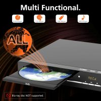 DVD Player for TV with HDMI, Region Free，CD Player for Home, Plays All Regions and Formats, Mini DVD Player with USB, Remote, HDMI and RCA Cables Included - Image 2