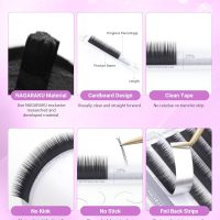 NAGARAKU Bottom Eyelash Extensions Individual Lashes Classic Single Matte Black Soft Natural Faux Mink False Lashes 12 rows (0.10mm J curl 5-8mm Mix Tray) - Image 6