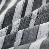 KAKIJUMN 7 Piece Bed in a Bag Stripe Comforter Set Queen Size, White Grey Black Patchwork Striped Comforter and Sheet Set, All Season Soft Microfiber Complete Bedding Sets(Grey,Queen) - Image 7