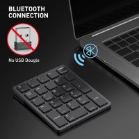 havit Bluetooth Number Pad Wireless Numeric Keypad Numpad 26 Keys Portable Mini Financial Accounting Rechargeable Numeric Pad for Windows Laptop Desktop, PC, Notebook (Black) - Image 3
