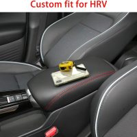 Center Console Armrest Cover for Honda HRV Accessories 2023 2024 2025 2026, for HR-V Arm Rest Box Lid Protection Trim, Armrest Seat Leather Interior, Middle Console Liner (Red Stitches) - Image 3