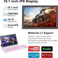 Android 15 Tablet, 10 inch 18GB RAM 128GB ROM, 2.0Ghz Quad-core Processor Tablet, 1280*800 IPS Touch Screen, 2.4G/5G WiFi, 2 in 1 Tablets with Keyboard, Case, Mouse, Stylus, 6000mAh Battery 8MP Camera - Image 3