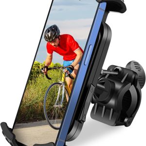 Bike Phone Holder, Phone Holder for Bike, Four Corners Firmy Clamp Bike Cell Phone Holder, 360 Degree Rotation Bike Phone Mount， Accessories for iPhone Smartphone