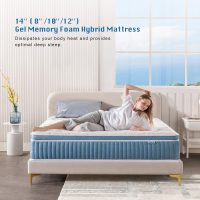 Rimensy King Mattress, 14 Inch Hybrid Mattress in a Box, Gel Foam Mattress, Individually Wrapped Pocket Coils Innerspring Mattress, Support & Pressure Relief, Medium, 76"*80"*14" - Image 2