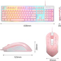Gaming Keyboard and Mouse Combo, K1 RGB LED Backlit Keyboard with 104 Keys Computer PC Gaming Keyboard for PC/Laptop (Pink) - Image 7