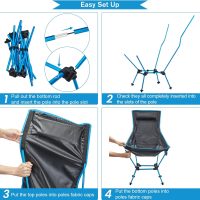 G4Free 2Pack Lightweight Portable High Back Camp Chair, Folding Chair Lawn Chair Heavy Duty 330lbs with Headrest & Pocket for Outdoor Camp Travel Beach Travel Hiking - Image 5