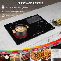 Electric Cooktop 30 inch, ECOTOUCH Built-in Electric Cooktop 4 Burner Stove Top, Radiant Cooktops Stovetop with Kid Safety Lock, Timer, 9 Heating Level, 6800W, 220-240V for Hard Wire(No Plug) - Image 3
