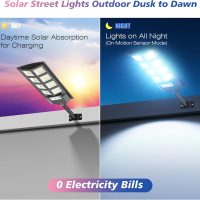 Solar Lights Outdoor, 6000K LED Solar Lights Outdoor Waterproof, Solar Flood Lights Outdoor with Motion Sensor and Remote Control, Solar Street Light Dusk to Dawn 4-Pack - Image 6