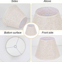 Beige Lamp Shades Set of 2 for Table Lamps, 6" Top x 10" Bottom x 7" High Linen Small Lamp Shades,Beige Modern Fabric Lampshades, Replaceable Spider Fitter Home Decor Shade - Image 6