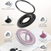 [2025 Newest] Magnetic Phone Grip for MagSafe Ring Holder, Magnet Phone Grip Stand Finger Kickstand Two-Sided Magnetic Compatible with iPhone 17 Pro/Max 16 15 14 13 12 11 Plus&Android - Image 8