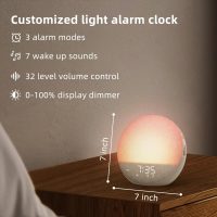 Sunrise Alarm Clock White Noise Machine: Natural Wake Up Light - Dimmable Clock with Bluetooth Speaker for Bedroom - 25 Sleep Sounds for Baby Adults Kids Putty - Image 9