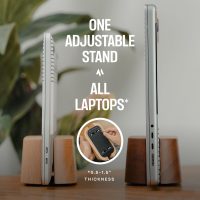 Adjustable Vertical Laptop Stand for Desk, Wooden Laptop Holder, MacBook Pro Stand, Wood Mac Air Dock (Solid Oak) - Image 2