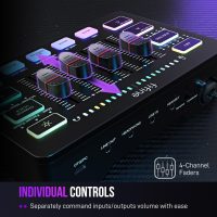 FIFINE Gaming Audio Mixer, Streaming RGB PC Mixer with XLR Microphone Interface, Individual Control, Volume Fader, Mute Button, 48V Phantom Power, for Podcast/Recording/Vocal/Game Voice-AmpliGame SC3 - Image 3