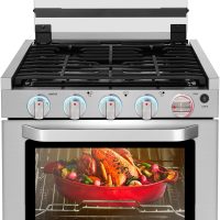 AMZCHEF RV Gas Range Stove 12V. Range Oven for RV Use with 3 Burners,Gas Oven, 28,100BTU, Open Flame Configuration, Knob work indicator, Heavy Duty Cast Iron Grates (Large 21 inch) - Image 9
