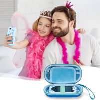 Case for Kids Smart Phone Toys, Fits for Luoba/KOKODI/Luyiilo/Yosfeng/WEOLULI/Joozfee Kids Smartphone, Girls & Boys Cell Phones Case with Adjustable Shoulder Strap for SD Card Cable Accessories - Blue - Image 7