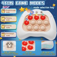 Quick Push Game，Pop Game Fidget Toys, Fast Push Bubble Game, Handheld Puzzle Game Sensory Toys ，Light Up Push Pop Game for Kids 3-12 Girls and Boys Teens Adults Decompression (White) - Image 3