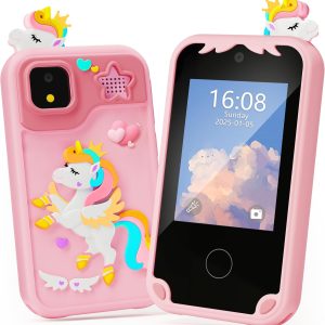 Kids Phone for Girl Toys, Kids Camera Toy Smart Phone Birthday Gifts Toddler Ages 2, 3, 5, 7, 8, 10 Year Old, Educational Learning Toys with 2.8" Touchscreen, Music Player, Video Player, Game (Pink)