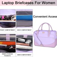 MATEIN Laptop Briefcase for Women, Fashion 15.6 inch Computer Sleeve Bag Case with Adjustable Shoulder Strap, Water Resistant Cute Purple Messenger Work Tote Bag Gifts for Women Nurse Teacher College - Image 5