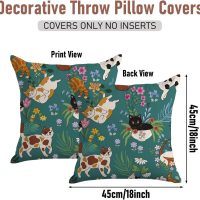 Cat Decor for Cat Lovers Pillow Covers Garden Cats Throw Pillow Covers 18x18 Nursery Living Room Home Room Decor for Car Couch Bed-3 - Image 2