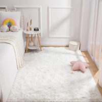 BENRON White Fluffy Rugs for Living Room 4x6, Soft Cream Area Rug for Kids Children Girls Bedroom Nursery, Washable Indoor Floor Carpets - Image 5