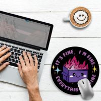 Gctriki Dumpster on Fire Mouse Pad, Cute Round Mouse Pads for Desk, Funny Purple Dumpster Mousepad for Laptop Gaming, Stitched Edge Non-Slip Rubber Base, Cute Office Desk Accessories Decor for Women - Image 3