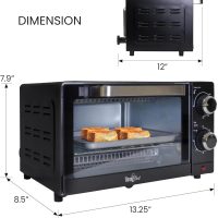 Total Chef Toaster Oven - 4 Slice Toaster Compact Size Conventional Countertop Kitchen Appliance Pequeños Tostador Horno Toast Bread Slices, Bagels, Bake, Pizza, Broil, Black - Image 7