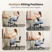 Cross Legged Office Chair, Ergonomic Criss Cross Design, Wide Comfy Desk Seat, ADHD Meditation Chair with Wheels, Adjustable Height Kneeling Chair with Back Support - Image 3