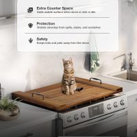 BLUEWEST Noodle Board Stove Cover, Acacia Wood Stove Top Board for Gas Burners and Electric Stove, Extra Thick Wooden RV Stovetop/Sink Cover - Tray for Kitchen Counter Space - Image 2