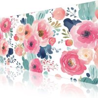 Colorful Star Large Mouse Pad, Pink Floral Desk Mat for Desktop, Women Girls Flowers PU Leather Waterproof Desk Pad, Computer PC Laptop Protector Gaming Mouse Pads for School Office Home 31.5" x 15.7" - Image 7