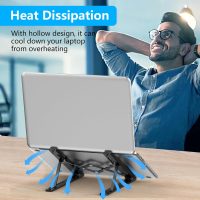 Adjustable Laptop Stand, Portable Laptop Riser for Desk, ABS+Silicone Foldable Ventilated Cooling Notebook Holder Stand for 10-15.6” Laptops,Tablets - Image 7